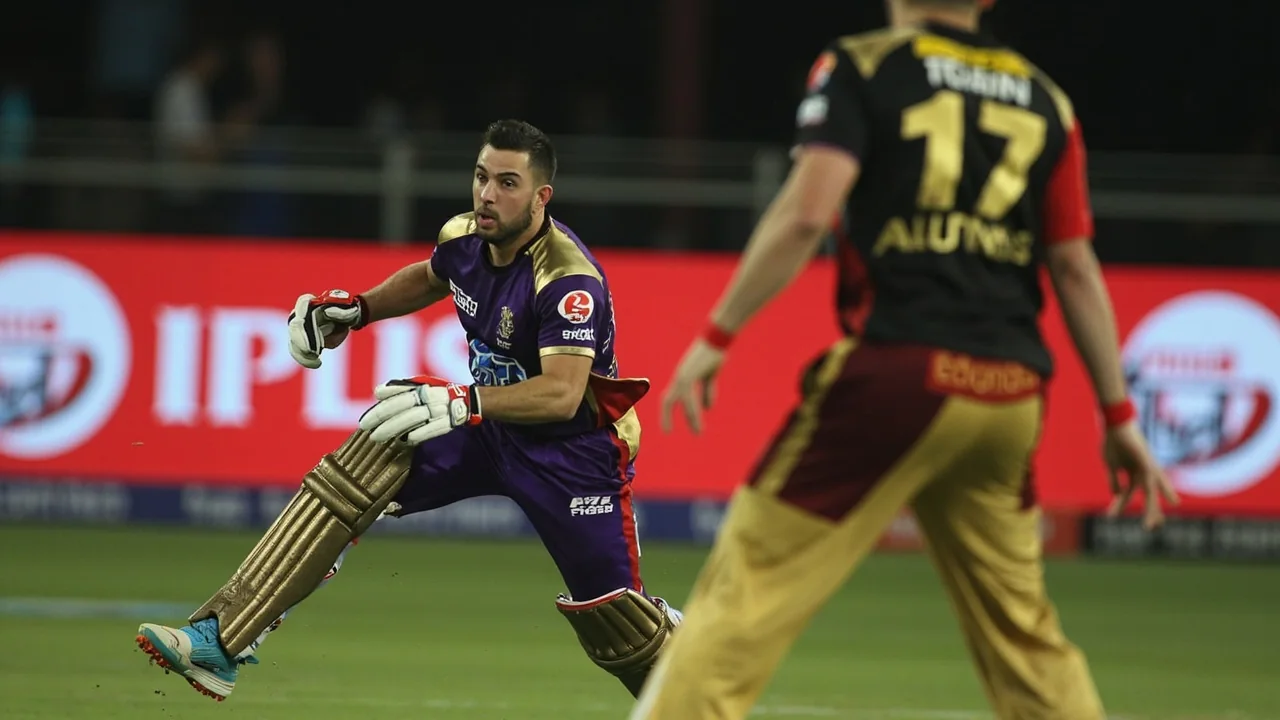 Sideline action frame from the IPL 2026 final between Gujarat Titans and Royal Challengers Bengaluru at Narendra Modi Stadium.