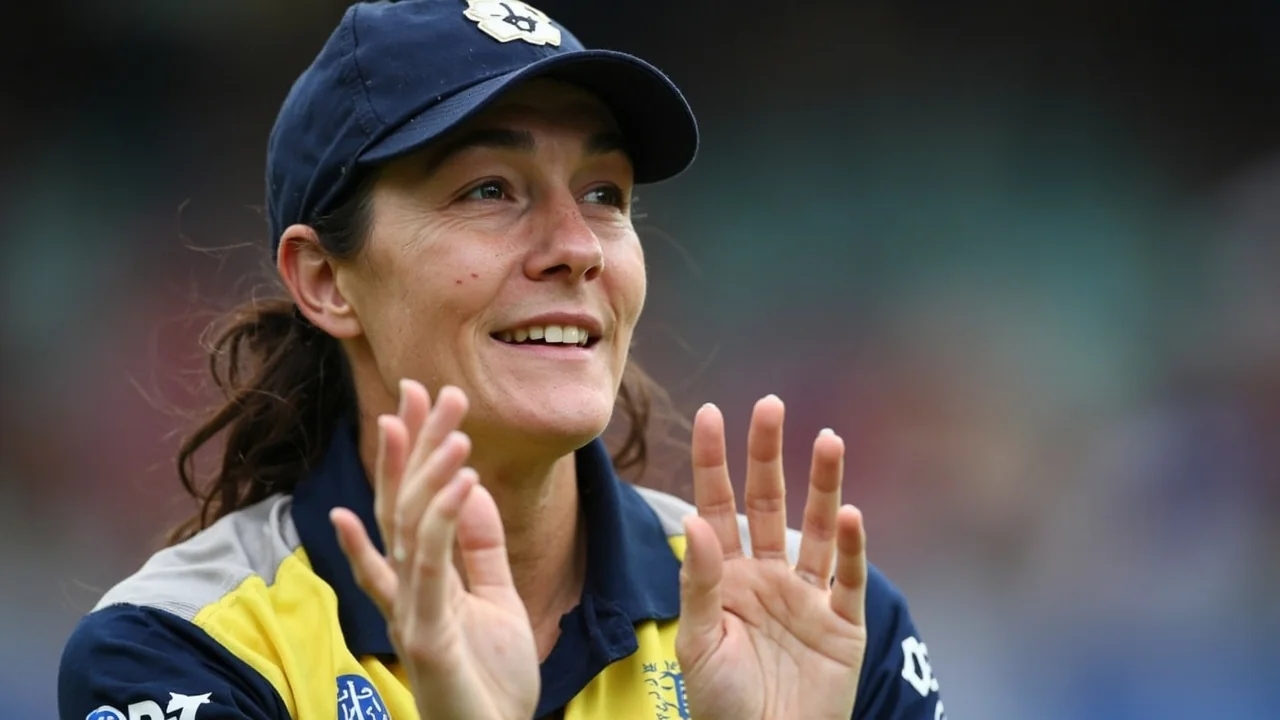Top-order batter in batting stance during an evening Women's Hundred match at Lord's, set against the venue's media-centre backdrop.